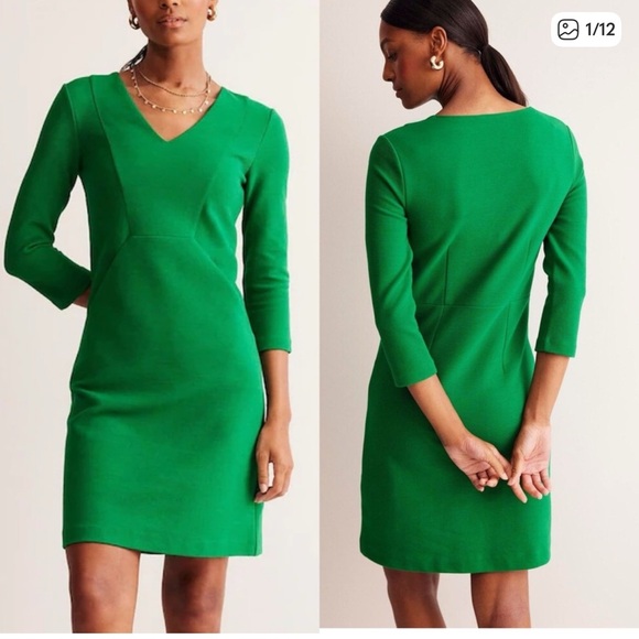 Boden Dresses & Skirts - Boden Green Bronte Ottoman Ribbed Dress Size 6R